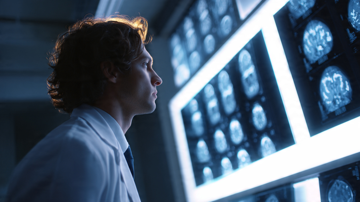 Médico radiologista analisando exames de imagem
